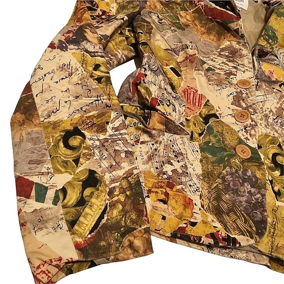 Vintage Moschino Jeans Jacket Italy Renaissance Designer Women’s Size 12 Rare - Picture 2 of 7